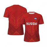MAILLOT RUSSIE FOOTBALL ROUGE ONDES