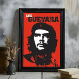 POSTER CHE GUEVARA PORTRÄT GRUNGE ROTER HINTERGRUND