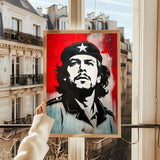 POSTER CHE GUEVARA STENCIL CLASSICO GRUNGE ROSSO