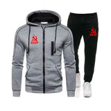 FELPA DA JOGGING CCCP CON CAPPUCCIO ZIP ROSSO HAMMER SICKLE