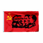 DRAPEAU COMMUNISTE LEADERS HISTORIQUES ROUGE