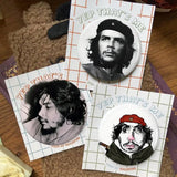 MACARON ABZEICHEN PIN CHE GUEVARA PORTRÄT SCHWARZER STERN ROTER HINTERGRUND RUND