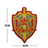 ECUSSON TISSE CCCP RUSSIE DRAPEAU DIAGONAL FAUCILLE MARTEAU NOIR