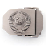 BREITER CANVAS-GÜRTEL UDSSR-EMBLEM ANTHRAZIT