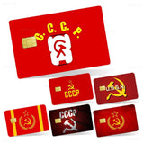 SKIN CARTE BANCAIRE CCCP CARTE DU MONDE ROUGE