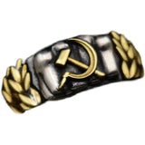 BAGUE SOVIET IRON FIST CUIVRE ETOILE ROUGE