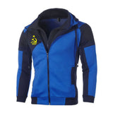 HOODIE MET RITS ROOD-ZWART CCCP TWEEKLEURIG