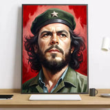ПОСТЕР ЧЕ ГЕВАРА ПОРТРЕТ БЕРЕТ КРАСНЫЙ ФОН