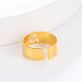 BAGUE FAUCILLE ET MARTEAU AJUSTABLE ACIER