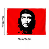 DRAPEAU CHE GUEVARA STENCIL ROUGE NOIR BLANC EXTERIEUR MAT