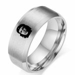 BAGUE ACIER ARGENTÉE GRAVÉE