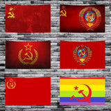 DRAPEAU URSS ÉCLABOUSSURE JAUNE