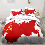SET LETTO CCCP FALCE MARTELLO ORO SFONDO BORDEAUX
