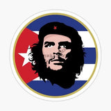 STICKER CHE GUEVARA PORTRAIT ROUGE FOND NOIR VINYLE AUTOCOLLANT