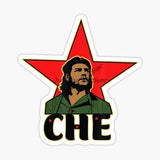 STICKER CHE GUEVARA DRAPEAU CUBA VINYLE AUTOCOLLANT FOND VERT