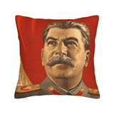 HOUSSE COUSSIN STALINE PORTRAIT PEINTURE OFFICIELLE FOND ROUGE DRAPEAU