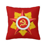 KUSSENHOES RUSLAND USSR VOLLEDIG WAPENSCHILD DRIEKLEURIGE VLAG