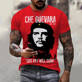 T-SHIRT CHE GUEVARA VINTAGE SEPIA OKER GOUDEN ACHTERGROND