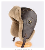 CHAPKA CUIR HIVER CACHE-OREILLES MILITAIRE