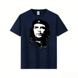 T-SHIRT CHE GUEVARA STENCIL BLANC ETOILE NOIRE COTON 100