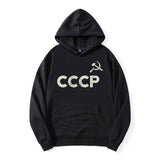 SCHWARZER ZIP-HOODIE CCCP SICKLE HAMMER ECRU