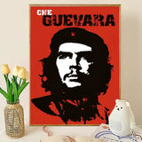 AFFICHE CHE GUEVARA SILHOUETTE MONOCHROME ROUGE PROFOND TEXTURE
