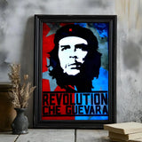 POSTER CHE GUEVARA RIVOLUZIONE BLU ROSSO CONTRASTO