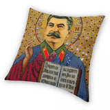 HOUSSE COUSSIN STALINE ICONE RELIGIEUSE BYZANTINE OR FOND DORE