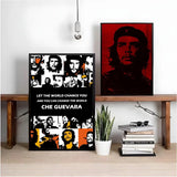 AFFICHE CHE GUEVARA SILHOUETTE MONOCHROME ROUGE PROFOND TEXTURE