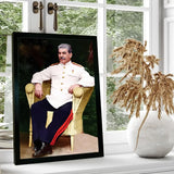 POSTER STALIN SITZENDER WEIDE SESSEL WEIßER ANZUG