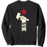 SCHWARZES RUNDHALS-SWEATSHIRT WORKING CLASS ROTER STERN