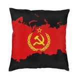 HOUSSE COUSSIN CCCP FOND NOIR BANDE ROUGE FAUCILLE MARTEAU DESIGN
