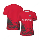 MAILLOT RUSSIE FOOTBALL ROUGE LIGNES OR