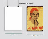 METALEN BORD DOOD VAN STALIN FILMPOSTER VINTAGE ROOD