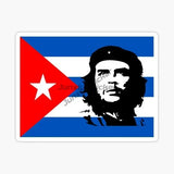 STICKER CHE GUEVARA DRAPEAU CUBA VINYLE AUTOCOLLANT FOND VERT