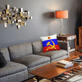 KUSSENHOES RUSLAND USSR VOLLEDIG WAPENSCHILD DRIEKLEURIGE VLAG