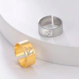 BAGUE FAUCILLE ET MARTEAU AJUSTABLE ACIER