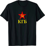 T-SHIRT KGB CYRILLIQUE ETOILE ROUGE MINIMALISTE