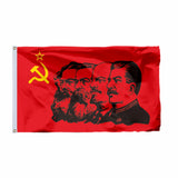 DRAPEAU COMMUNISTE URSS MARX ENGELS LÉNINE STALINE ROUGE