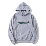 SCHWARZER ZIP-HOODIE CCCP IL-2 FLUGZEUG SOWJETISCHE LUFTFAHRT