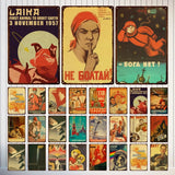 METALEN BORD DOOD VAN STALIN FILMPOSTER VINTAGE ROOD