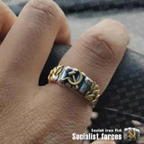 BAGUE SOVIET IRON FIST CUIVRE ETOILE ROUGE