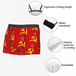 BOXER HOMME COMMUNISTE ROUGE FAUCILLE ET MARTEAU