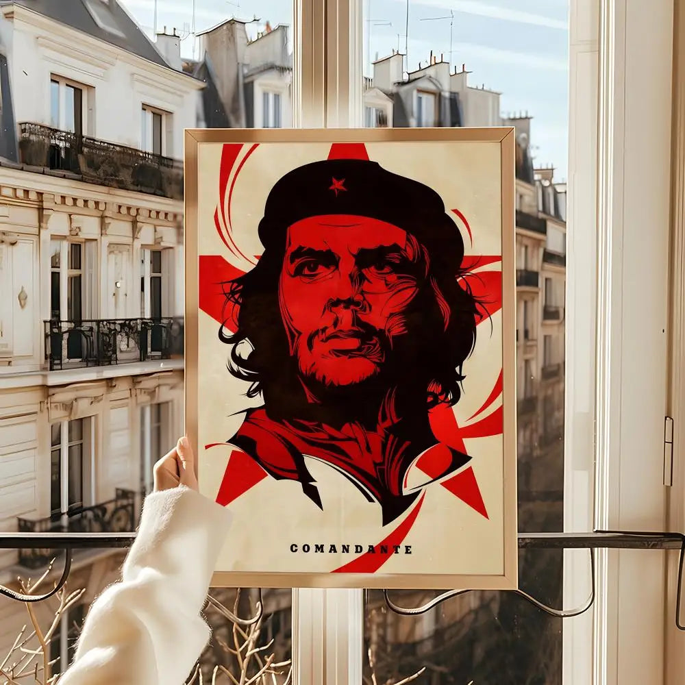 AFFICHE CHE GUEVARA COMANDANTE STYLISÉ ROUGE NOIR | CU & Communist Universe
