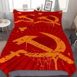 CCCP COPRIPIUMINO ORO MARTELLO FALCE SFONDO BORDEAUX