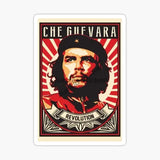 STICKER CHE GUEVARA PORTRAIT ROUGE FOND NOIR VINYLE AUTOCOLLANT