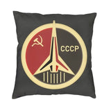 CCCP ЧЕХОЛ НА ПОДУШКУ КРАСНАЯ КАРТА ТЕРРИТОРИИ ЧЕРНЫЙ ФОН НАДПИСЬ