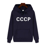 SWEAT A CAPUCHE BLANC CCCP MINIMALISTE