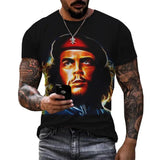 T-SHIRT NERA NEON RITRATTO DI CHE GUEVARA