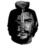 SWEAT À CAPUCHE 3D CHE GUEVARA NOIR CITATION